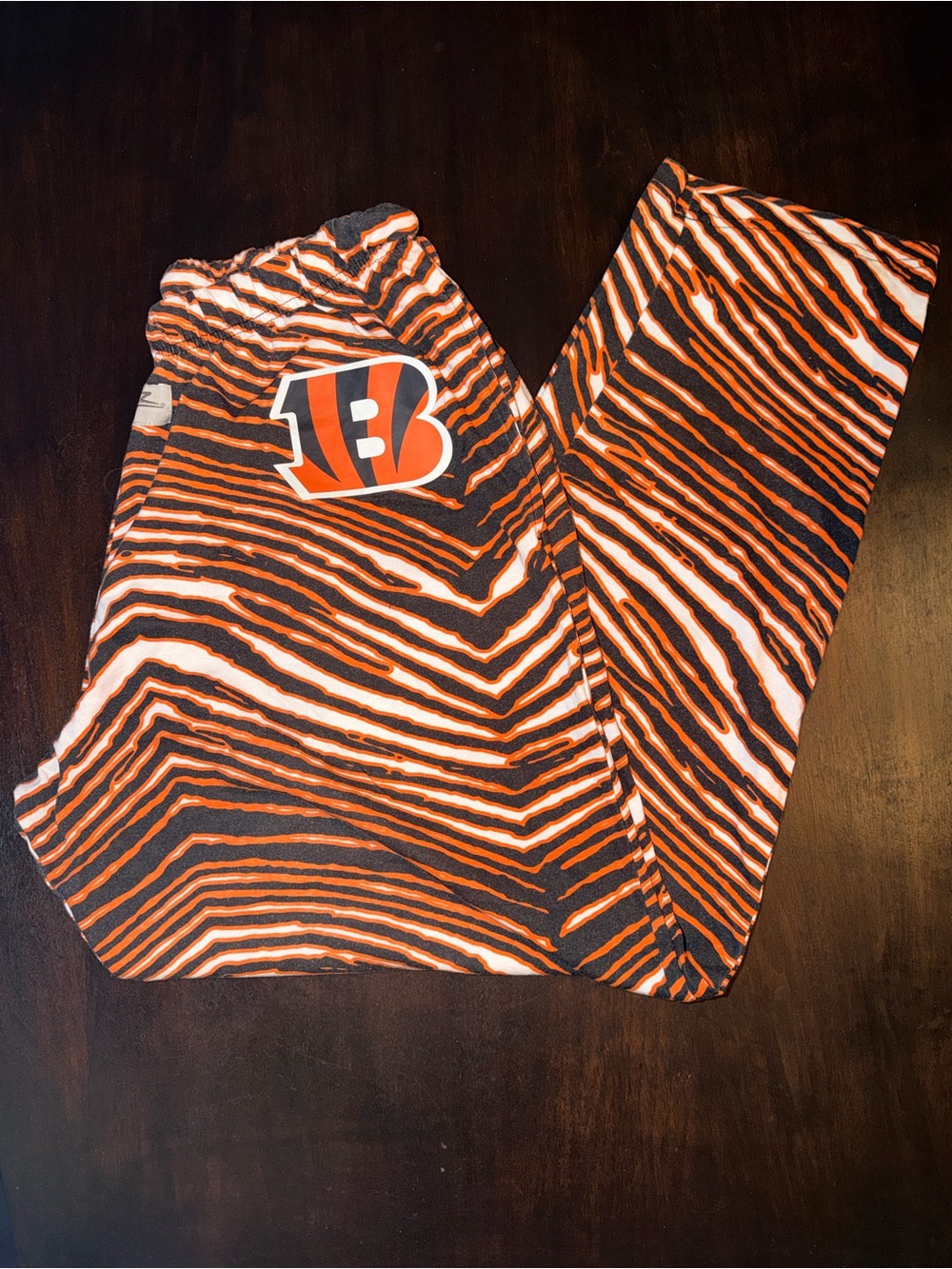 Zubaz Cincinnati Bengals Unisex Orange & Black Zebra/Tiger Stripe Pants